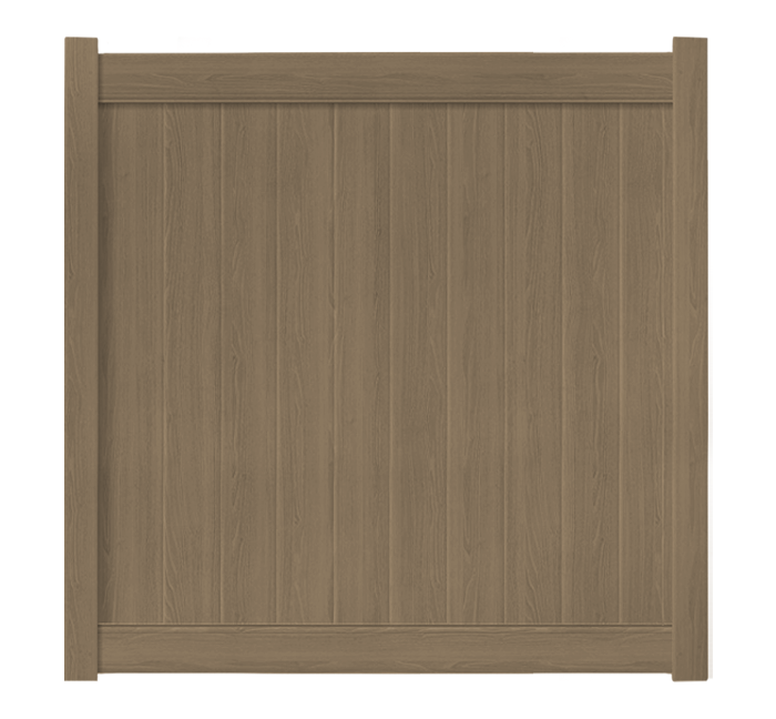 6' x 6' Weathered Cedar Single Swing Vinyl Gate For Vinyl Fences