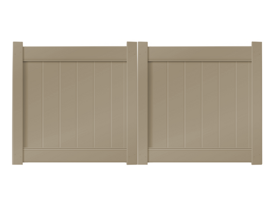 8' x 4' Khaki Double Drive Vinyl Gate For Vinyl Fences