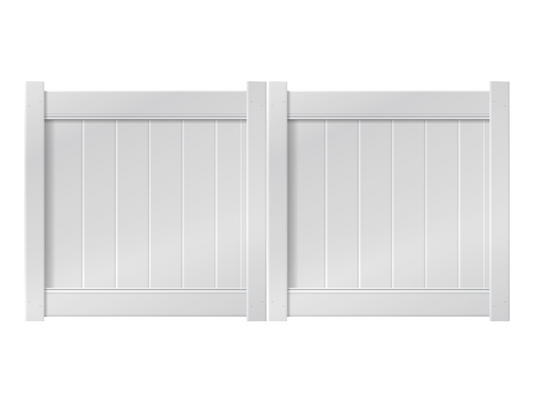 8' x 4' White Double Drive Vinyl Gate For Vinyl Fences