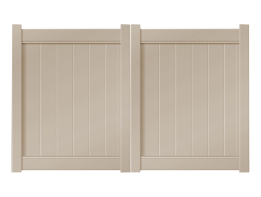 8' x 5' Sandstone Double Drive Vinyl Gate For Vinyl Fences
