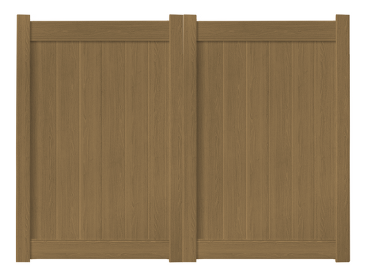 8' x 6' Natural Cedar Double Drive Vinyl Gate For Vinyl Fences