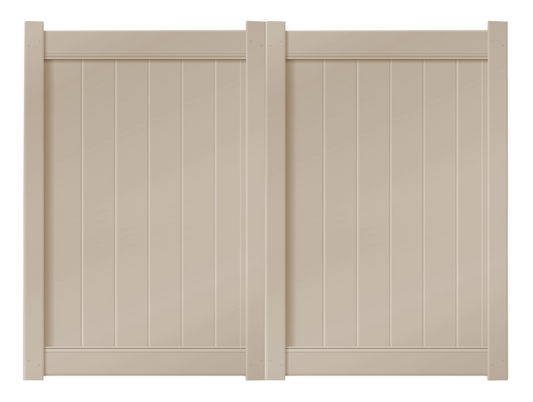 8' x 6' Sandstone Double Drive Vinyl Gate For Vinyl Fences