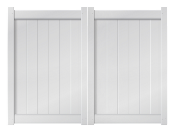 6' Tall x 8' Wide Double Drive Swing Vinyl Gate For Vinyl Privacy Fences (AFC-6COS)