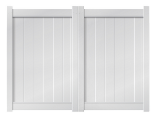 6' Tall x 8' Wide Double Drive Swing Vinyl Gate For Vinyl Privacy Fences (AFC-6COS)