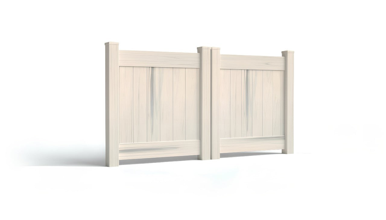 4' Tall x 8' Wide Double Drive Swing Vinyl Gate For Vinyl Privacy Fences (AFC-001)