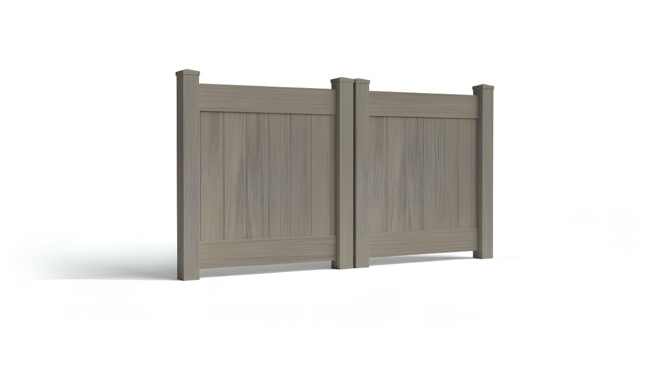 4' Tall x 8' Wide Double Drive Swing Vinyl Gate For Vinyl Privacy Fences (AFC-001)
