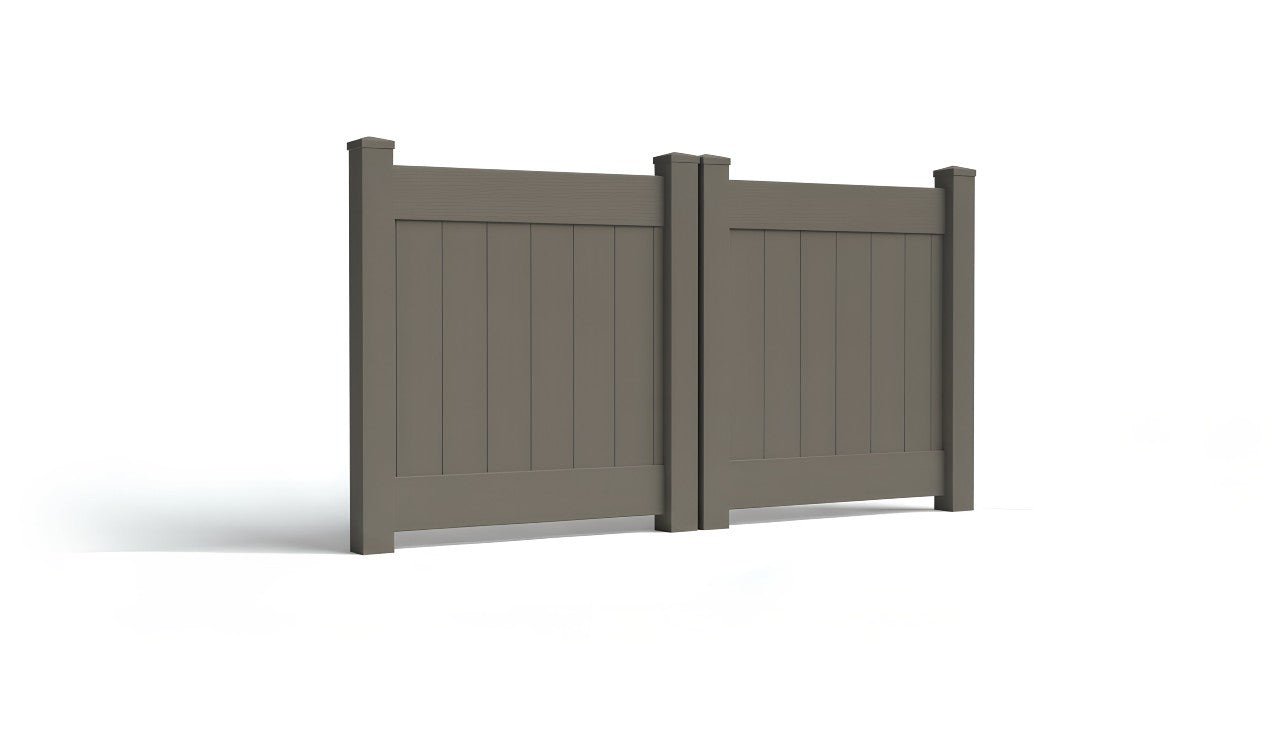 4' Tall x 8' Wide Double Drive Swing Vinyl Gate For Vinyl Privacy Fences (AFC-001)