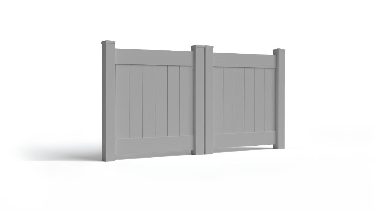 4' Tall x 8' Wide Double Drive Swing Vinyl Gate For Vinyl Privacy Fences (AFC-001)
