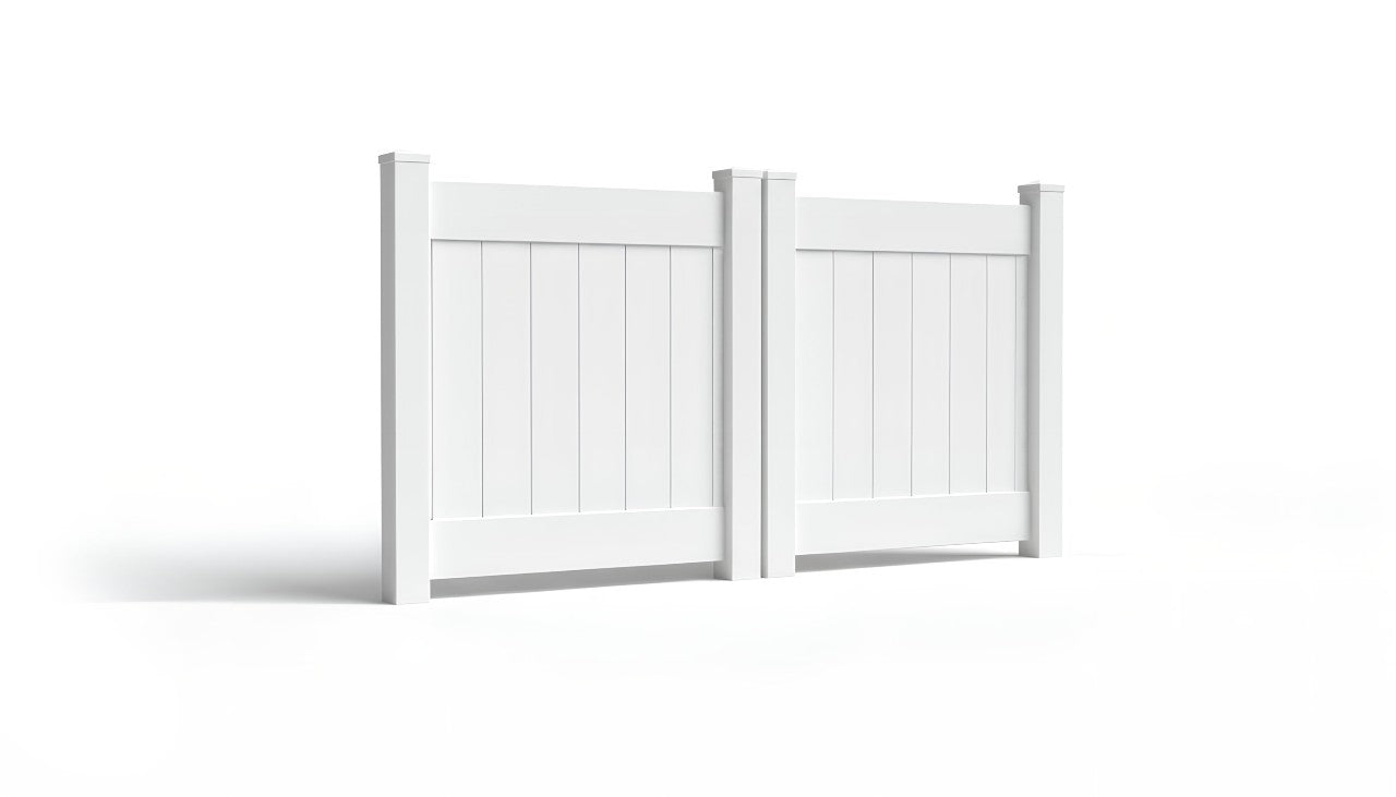 4' Tall x 8' Wide Double Drive Swing Vinyl Gate For Vinyl Privacy Fences (AFC-001)