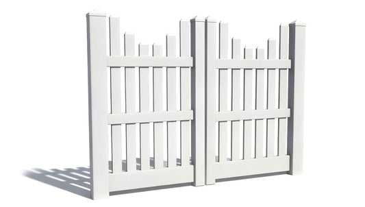 5' Tall x 6' Wide Double Drive Swing Vinyl Gate For Vinyl Fences (AFC-003)