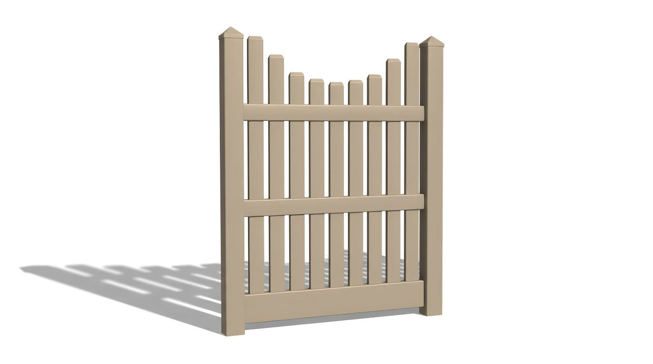 5' Tall x 4' Wide Single Swing Vinyl Gate For Vinyl Fences (AFC-003)
