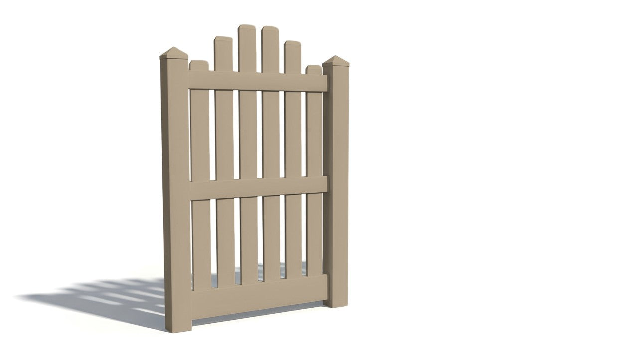 5' Tall x 3' Wide Single Swing Vinyl Gate For Vinyl Fences (AFC-004)