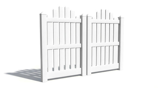 5' Tall x 6' Wide Double Drive Swing Vinyl Gate For Vinyl Fences (AFC-004)