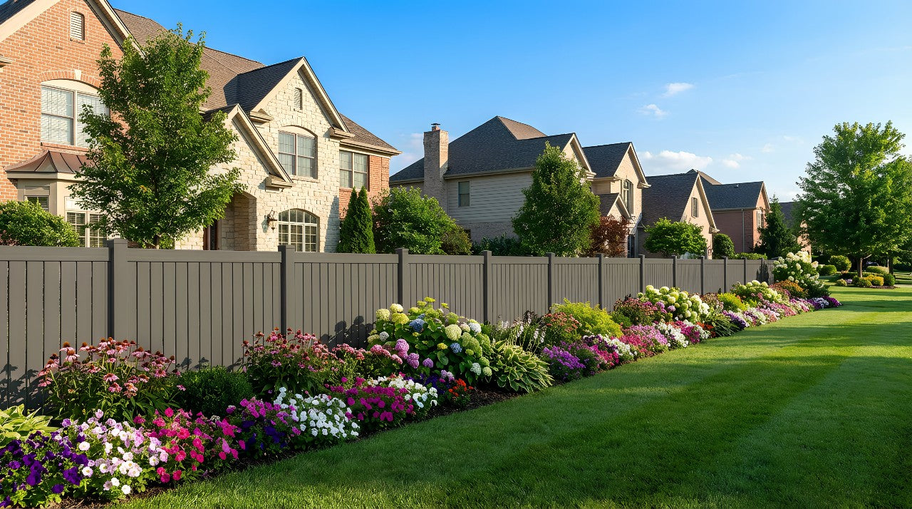 [350 Feet of Fence] 6' Tall Privacy AFC-373 Vinyl Complete Fence Package