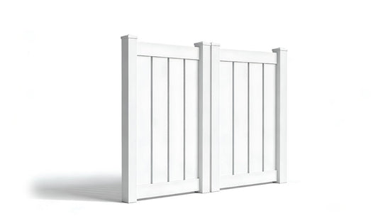 5' Tall x 6' Wide Double Drive Swing Vinyl Gate For Vinyl Semi-Privacy Fences (AFC-006)