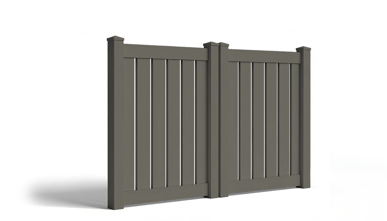 5' Tall x 8' Wide Double Drive Swing Vinyl Gate For Vinyl Fences (AFC-006)