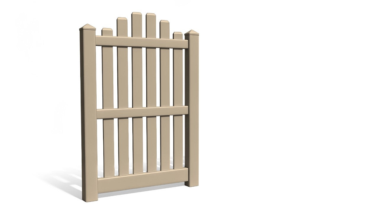 6' Tall x 3' Wide Single Swing Vinyl Gate For Vinyl Fences (AFC-012)