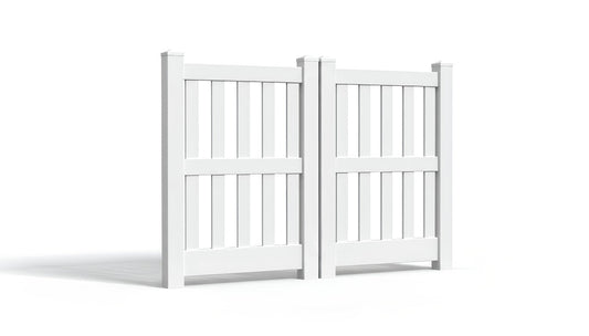 5' Tall x 6' Wide Double Drive Swing Vinyl Gate For Vinyl Fences (AFC-014)