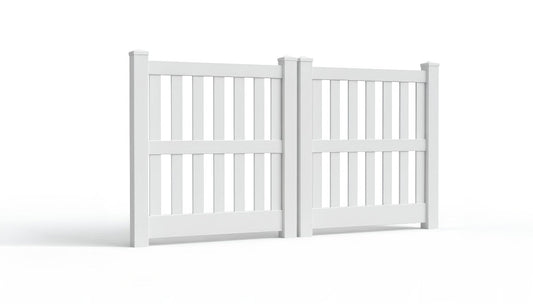 5' Tall x 8' Wide Double Drive Swing Vinyl Gate For Closed Picket Vinyl Fences (AFC-014)