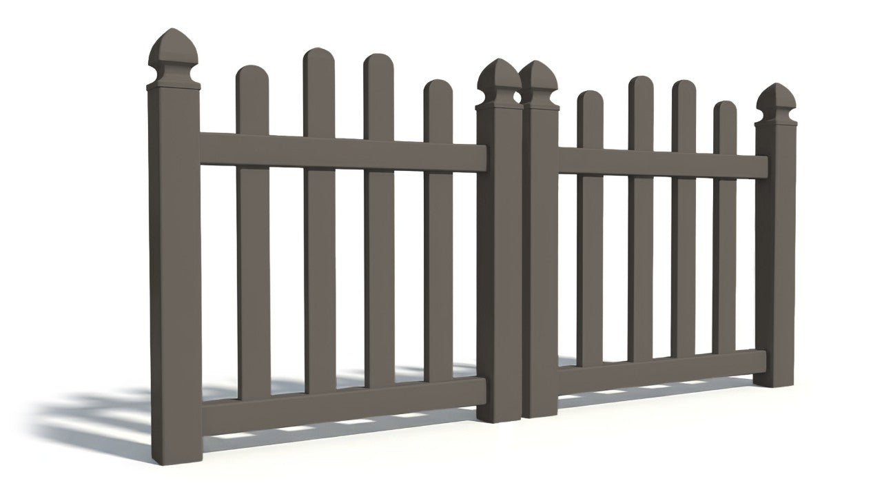4' Tall x 6' Wide Double Drive Swing Vinyl Gate For Overscallop Vinyl Fences (AFC-016)