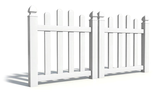 4' Tall x 6' Wide Double Drive Swing Vinyl Gate For Overscallop Vinyl Fences (AFC-016)