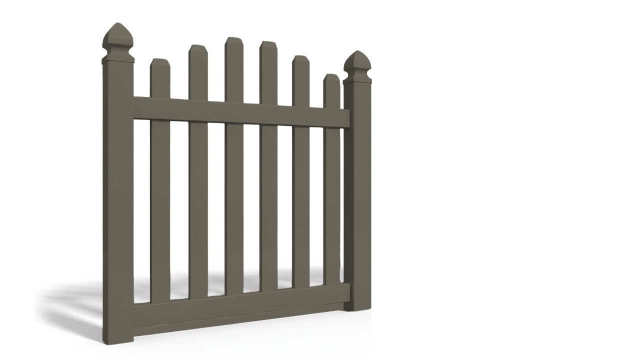 4' Tall x 4' Wide Single Swing Vinyl Gate For Vinyl Fences (AFC-016)