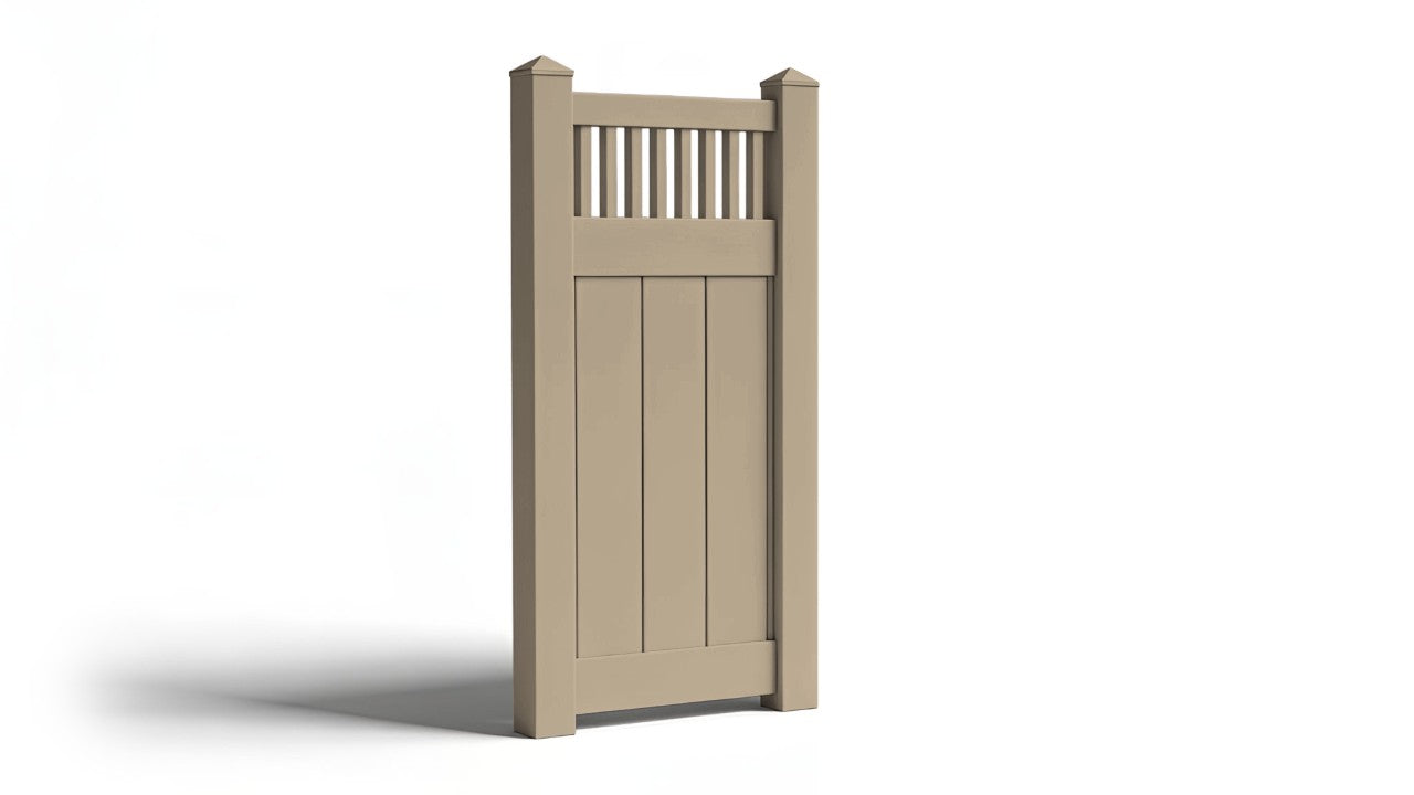 6' Tall x 3' Wide Single Swing Vinyl Gate For Vinyl Fences (AFC-018)