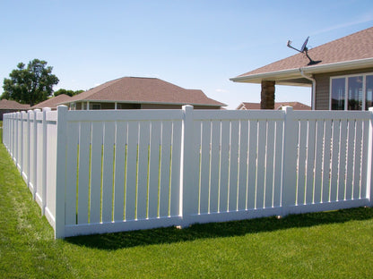 [50 Feet Of Fence] 6' Tall Semi-Privacy 1" Air Space AFC-030 Vinyl Complete Fence Package