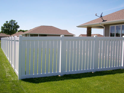 [300 Feet Of Fence] 6' Tall Semi-Privacy 1" Air Space AFC-030 Vinyl Complete Fence Package