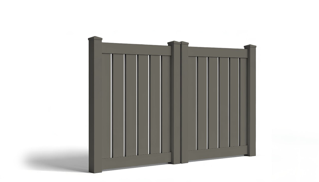 4' Tall x 8' Wide Double Drive Swing Vinyl Gate For Vinyl Semi-Privacy Fences (AFC-0304)