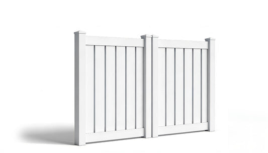 4' Tall x 8' Wide Double Drive Swing Vinyl Gate For Vinyl Semi-Privacy Fences (AFC-0304)