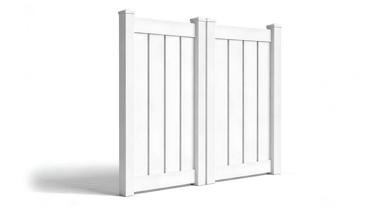 6' Tall x 6' Wide Double Drive Swing Vinyl Gate For Vinyl Fences (AFC-030)