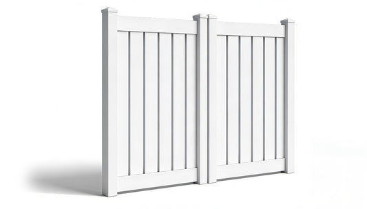 6' Tall x 8' Wide Double Drive Swing Vinyl Gate For Vinyl Semi-Privacy Fences (AFC-C62)