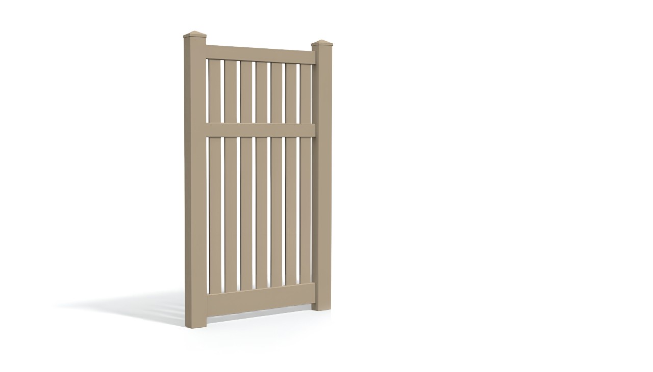 6' Tall x 3' Wide Single Swing Vinyl Gate For Vinyl Fences (AFC-034)