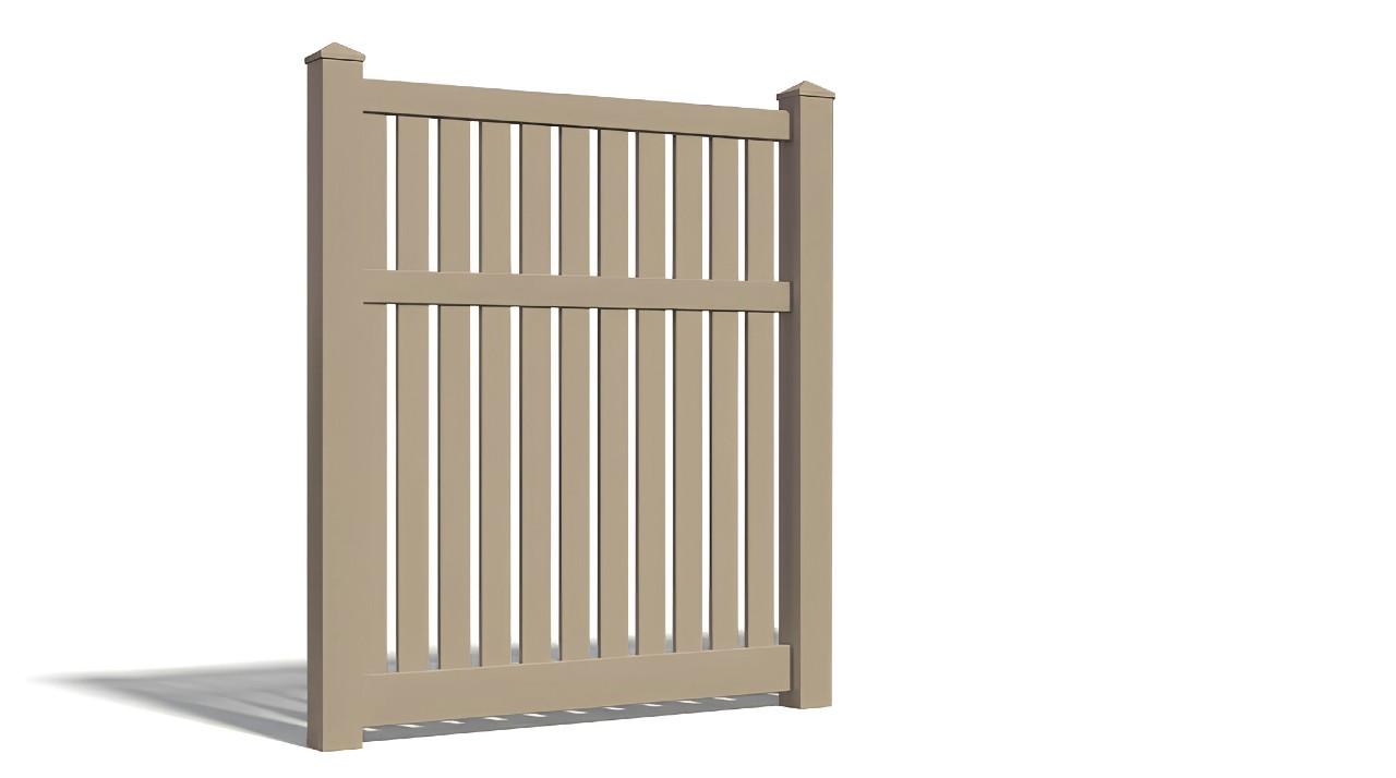 6' Tall x 4' Wide Single Swing Vinyl Gate For Vinyl Fences (AFC-034)