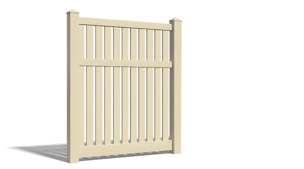 6' Tall x 4' Wide Single Swing Vinyl Gate For Vinyl Fences (AFC-034)