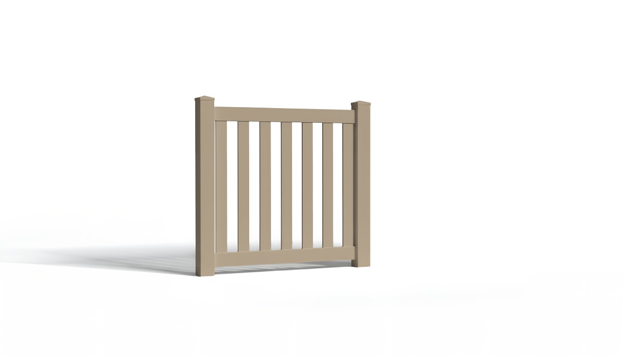 4' Tall x 4' Wide Single Swing Vinyl Gate For Vinyl Fences (AFC-17)