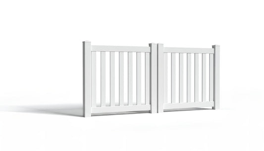 4' Tall x 8' Wide Double Drive Swing Vinyl Gate For Closed Picket Vinyl Fences (AFC-17)