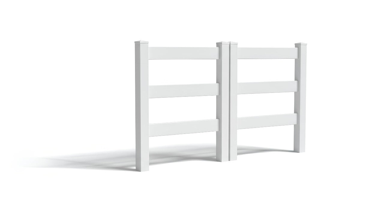 5' Tall x 6' Wide Double Drive Swing Vinyl Gate For Ranch Rail Vinyl Fences (AFC-19A)