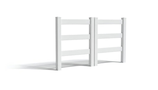 5' Tall x 6' Wide Double Drive Swing Vinyl Gate For Ranch Rail Vinyl Fences (AFC-19A)