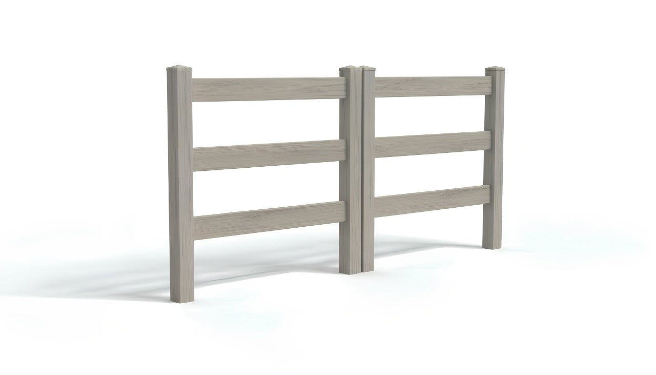 5' Tall x 8' Wide Double Drive Swing Vinyl Gate For Vinyl Ranch Rail Fences (AFC-19A)