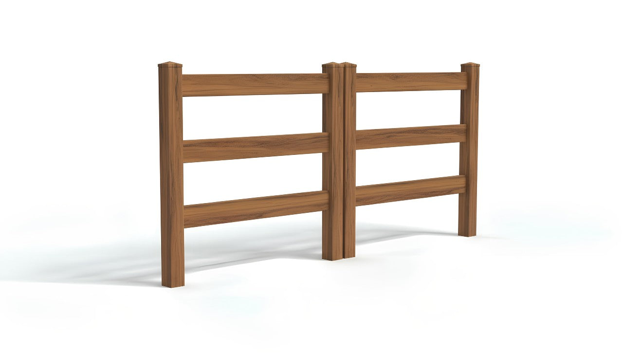 5' Tall x 8' Wide Double Drive Swing Vinyl Gate For Vinyl Ranch Rail Fences (AFC-19A)