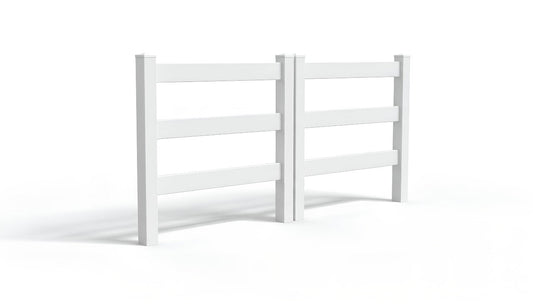 5' Tall x 8' Wide Double Drive Swing Vinyl Gate For Vinyl Ranch Rail Fences (AFC-19A)