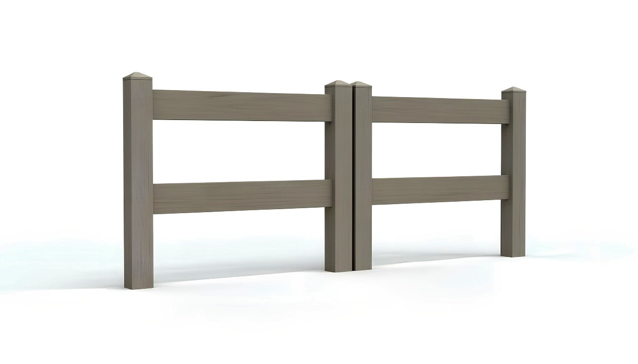 3' Tall x 6' Wide Double Drive Swing Vinyl Gate For Ranch Rail Vinyl Fences (AFC-302)