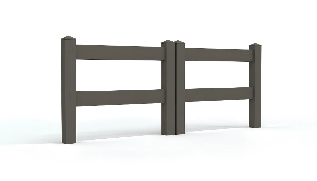 3' Tall x 6' Wide Double Drive Swing Vinyl Gate For Ranch Rail Vinyl Fences (AFC-302)