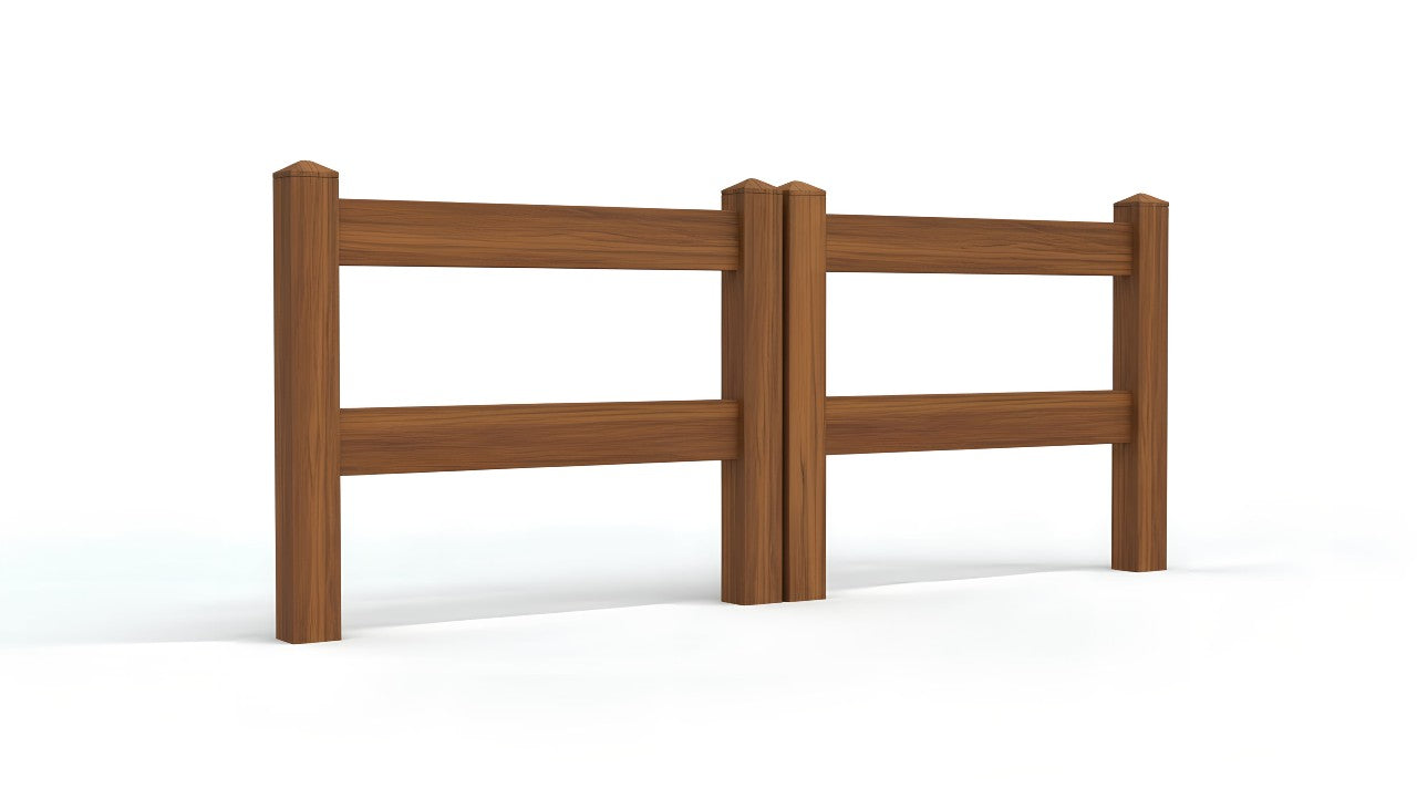 3' Tall x 6' Wide Double Drive Swing Vinyl Gate For Ranch Rail Vinyl Fences (AFC-302)