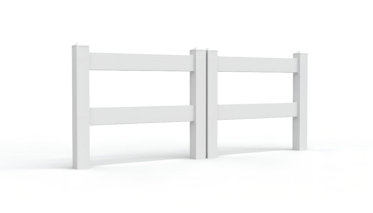 3' Tall x 6' Wide Double Drive Swing Vinyl Gate For Ranch Rail Vinyl Fences (AFC-302)