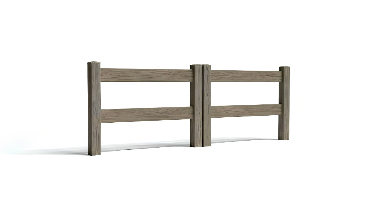 3' Tall x 8' Wide Double Drive Swing Vinyl Gate For Ranch Rail Vinyl Fences (AFC-302)