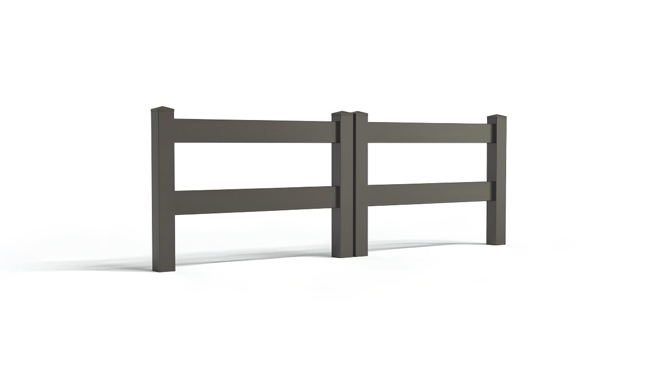 3' Tall x 8' Wide Double Drive Swing Vinyl Gate For Ranch Rail Vinyl Fences (AFC-302)