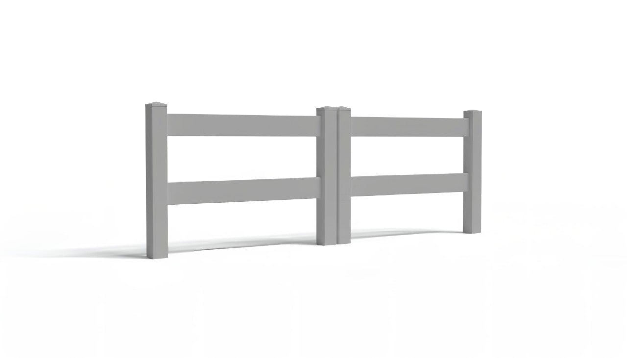 3' Tall x 8' Wide Double Drive Swing Vinyl Gate For Ranch Rail Vinyl Fences (AFC-302)